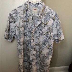 Levi's Men’s White Patterned Casual Button Down Shirt